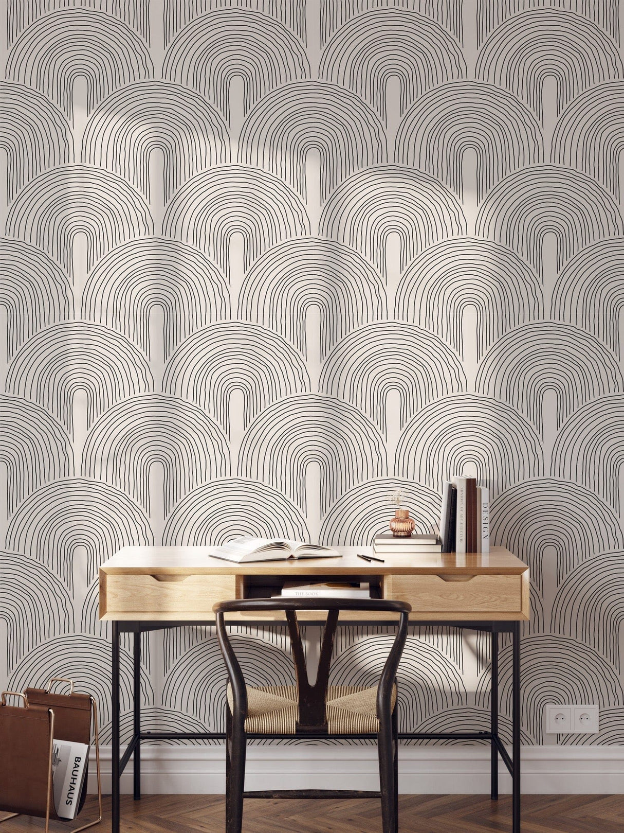 Trendy minimalist aesthetic pattern with abstract composition in neutral colors wallpaper mural Removable Wallpaper EazzyWalls 