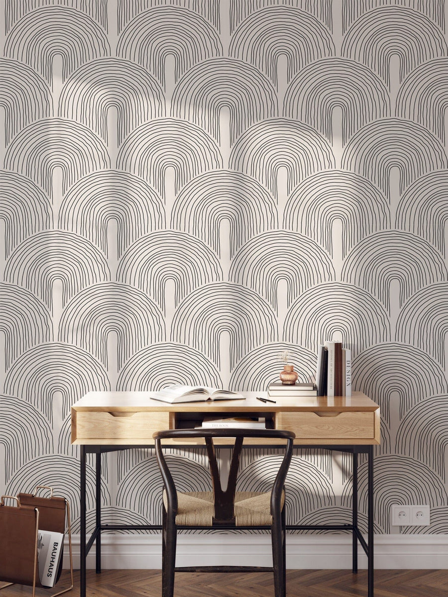 Trendy minimalist aesthetic pattern with abstract composition in neutral colors wallpaper mural Removable Wallpaper EazzyWalls 
