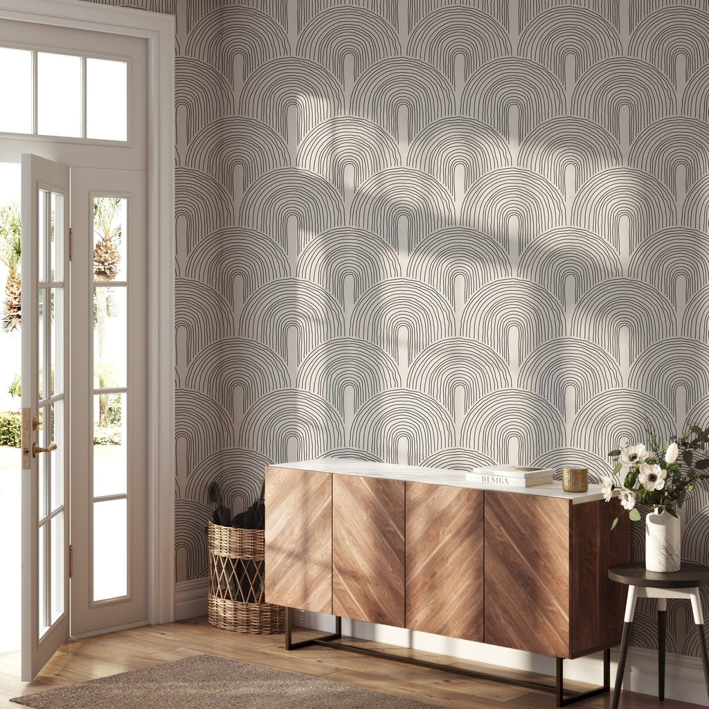 Trendy minimalist aesthetic pattern with abstract composition in neutral colors wallpaper mural Removable Wallpaper EazzyWalls 