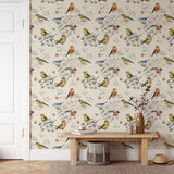 Wall hanging birds wallpaper Removable Wallpaper EazzyWalls 