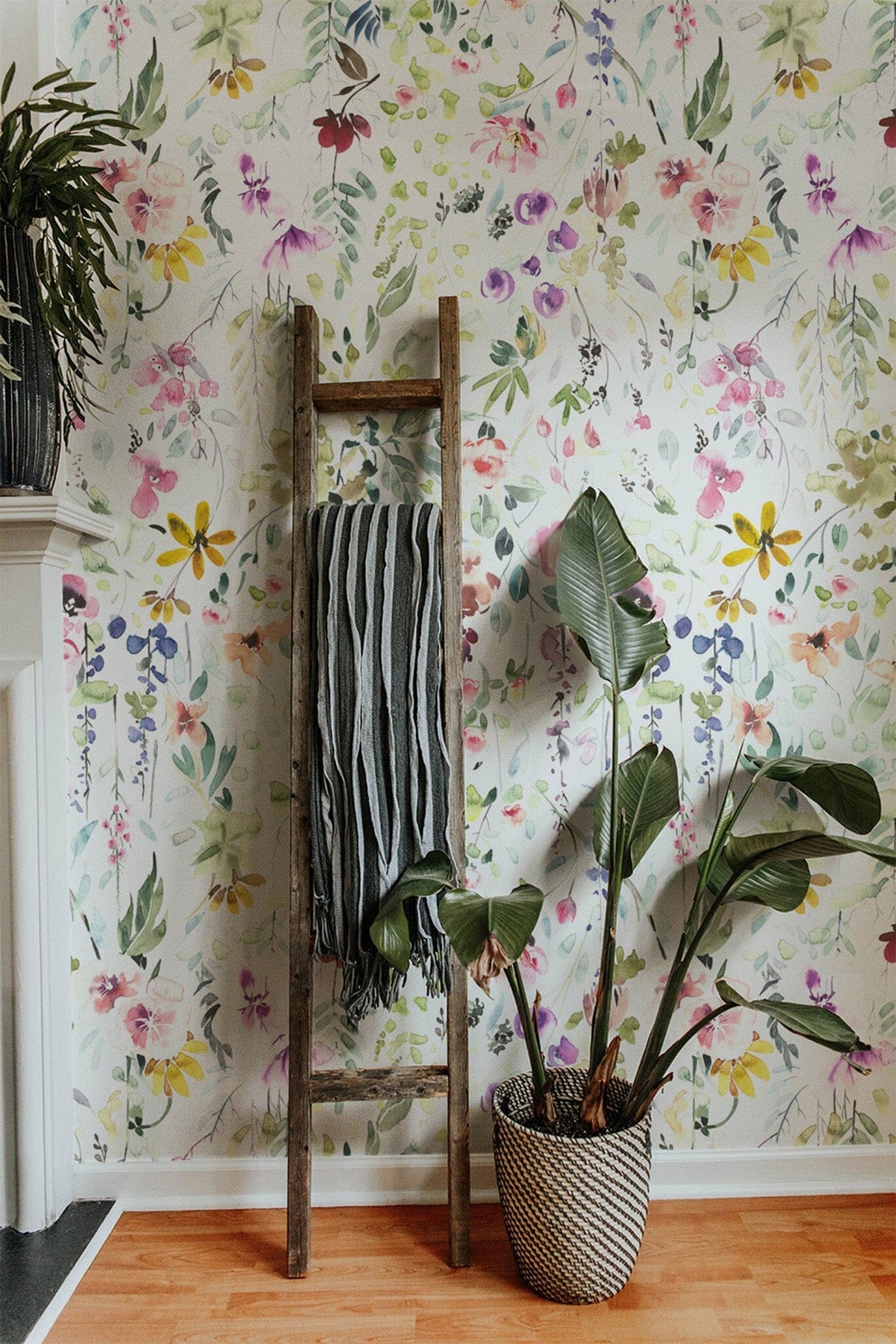Colorful Watercolor Spring Flowers Wallpaper Removable Wallpaper EazzyWalls 