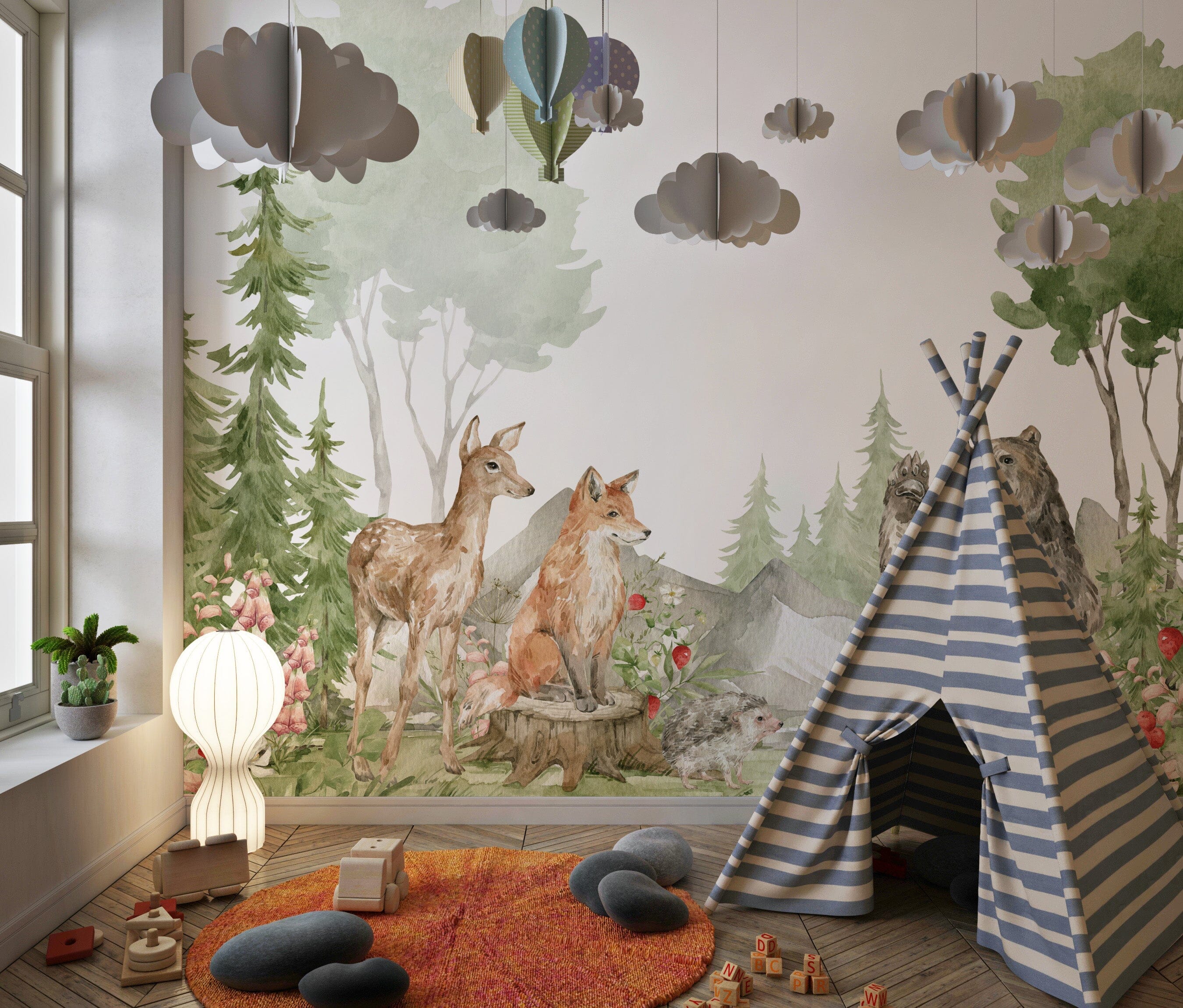 Baby Deer Woodland Nursery Wallpaper – EazzyWalls