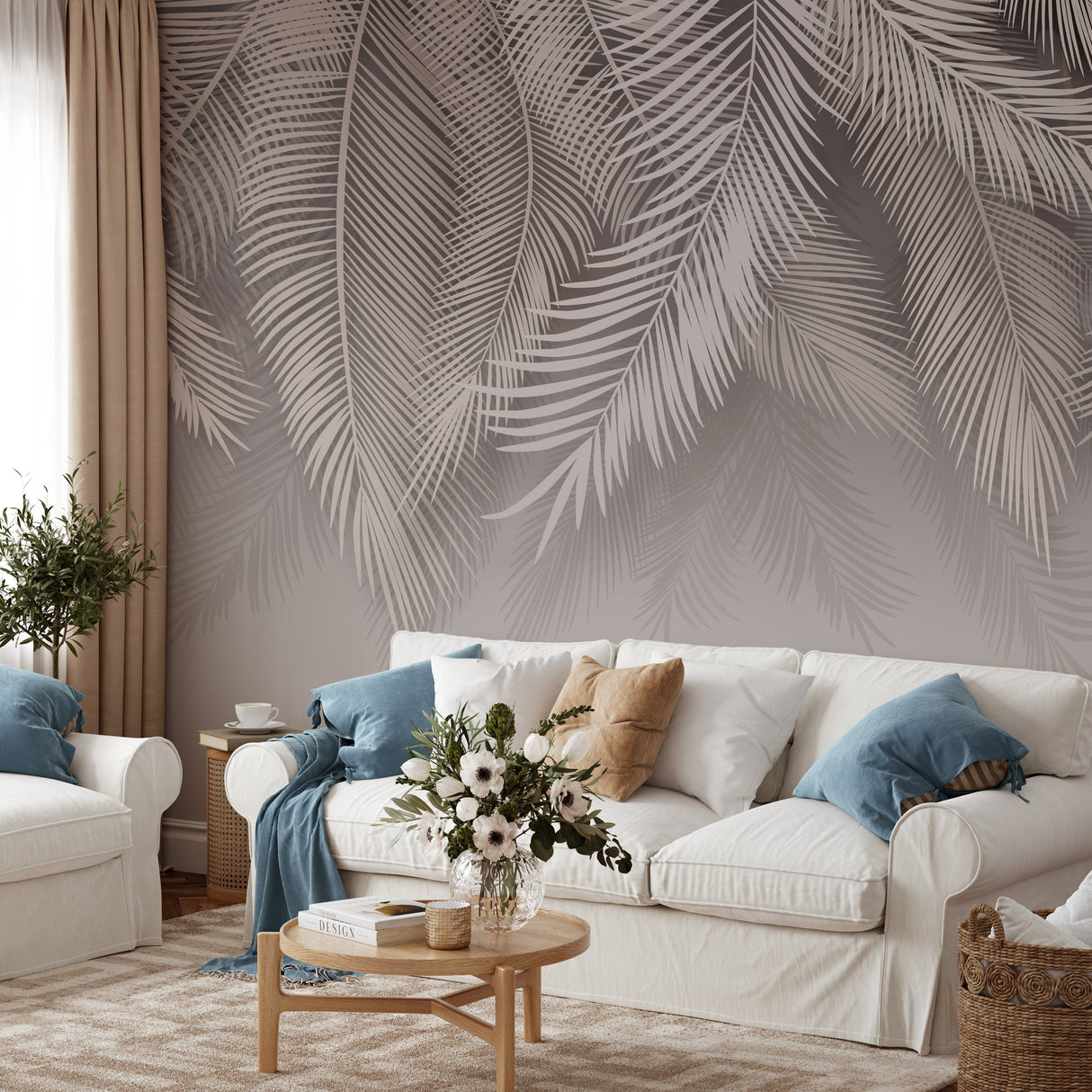 Tropical Palm Leaves Wallpaper Mural Removable Wallpaper EazzyWalls 