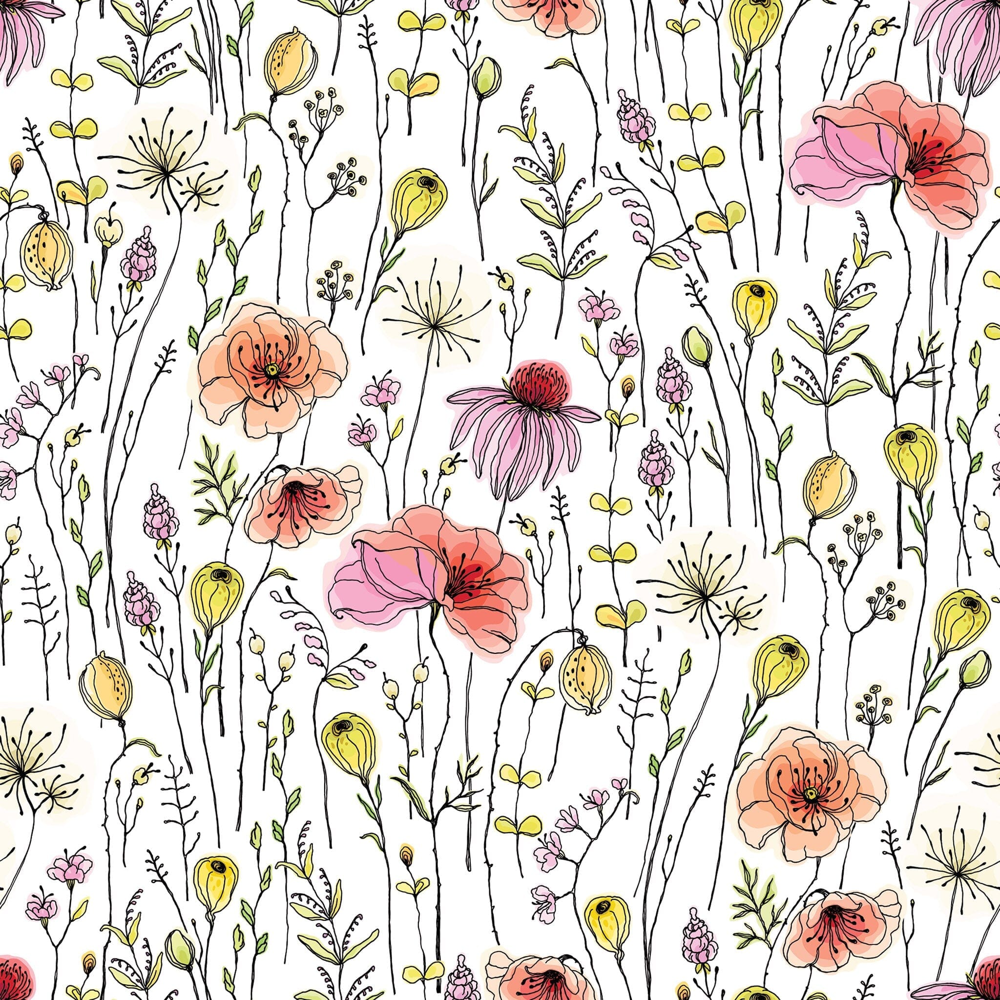 Wildflower Garden (several colourways) | Removable PhotoTex Wallpaper –  Minnie and Me Interiors