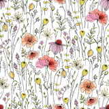 Colorful Wildflowers Peel and Stick Wallpaper Peel and stick Wallpaper EazzyWalls 