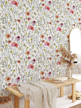 Colorful Wildflowers Peel and Stick Wallpaper Peel and stick Wallpaper EazzyWalls 