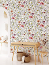 Colorful Wildflowers Peel and Stick Wallpaper Peel and stick Wallpaper EazzyWalls 