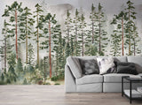 Pine Tree Wallpaper Watercolor Forest Wallpaper image 5