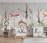 Hunting Fox and Deer Wall Mural for kids Peel and stick Wallpaper EazzyWalls 