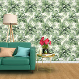 Green Tropical Palm Leaves Peel and Stick Wallpaper Removable Wallpaper EazzyWalls 