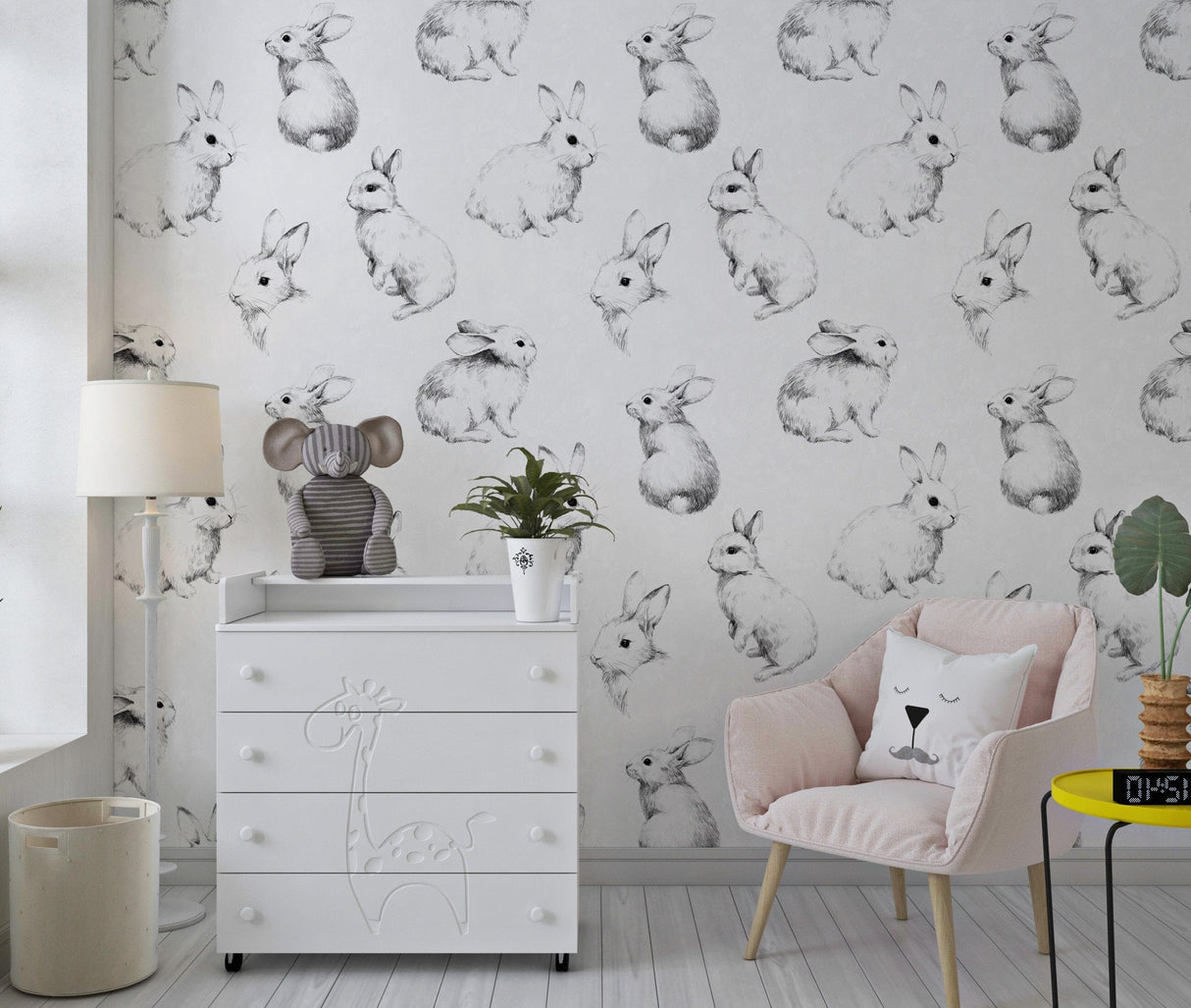 Bunny Nursery Wallpaper Removable Wallpaper EazzyWalls 