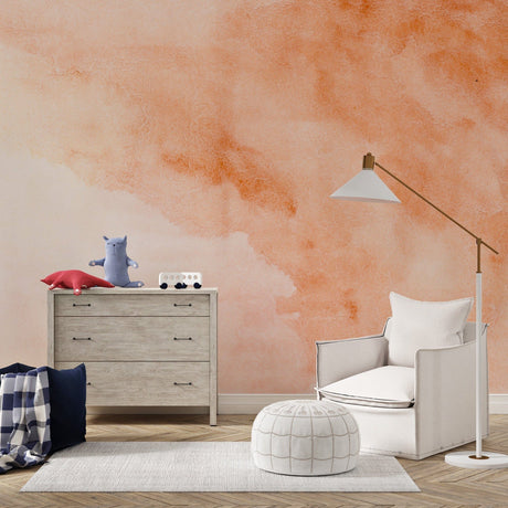 Orange Aquarelle Watercolor Wallpaper Removable Wallpaper EazzyWalls 