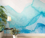 Blue Aquarelle Watercolor Wallpaper Removable Wallpaper EazzyWalls 
