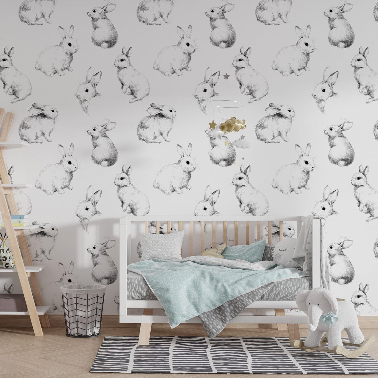 Bunny Nursery Wallpaper Removable Wallpaper EazzyWalls 