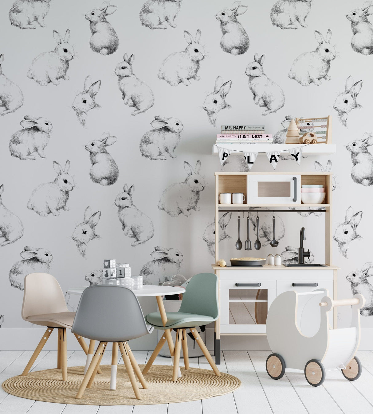 Bunny Nursery Wallpaper Removable Wallpaper EazzyWalls 