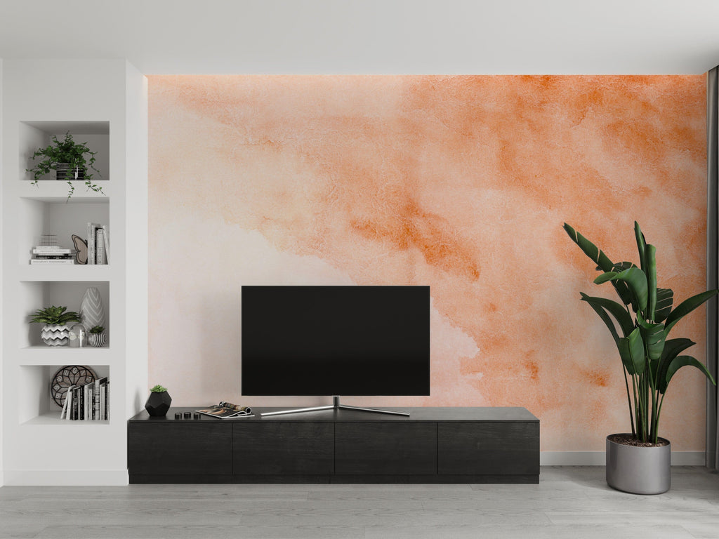Orange Aquarelle Watercolor Wallpaper Removable Wallpaper EazzyWalls 