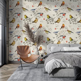 Wall hanging birds wallpaper Removable Wallpaper EazzyWalls 