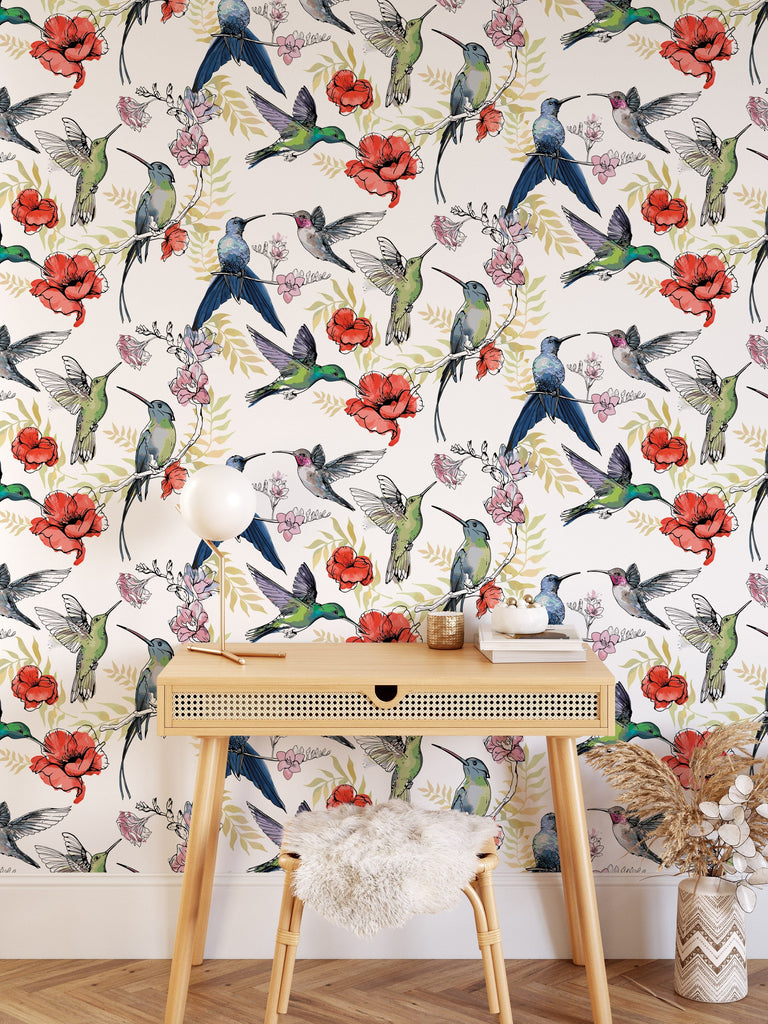 Hummingbirds Wallpaper Pattern Removable Wallpaper EazzyWalls 