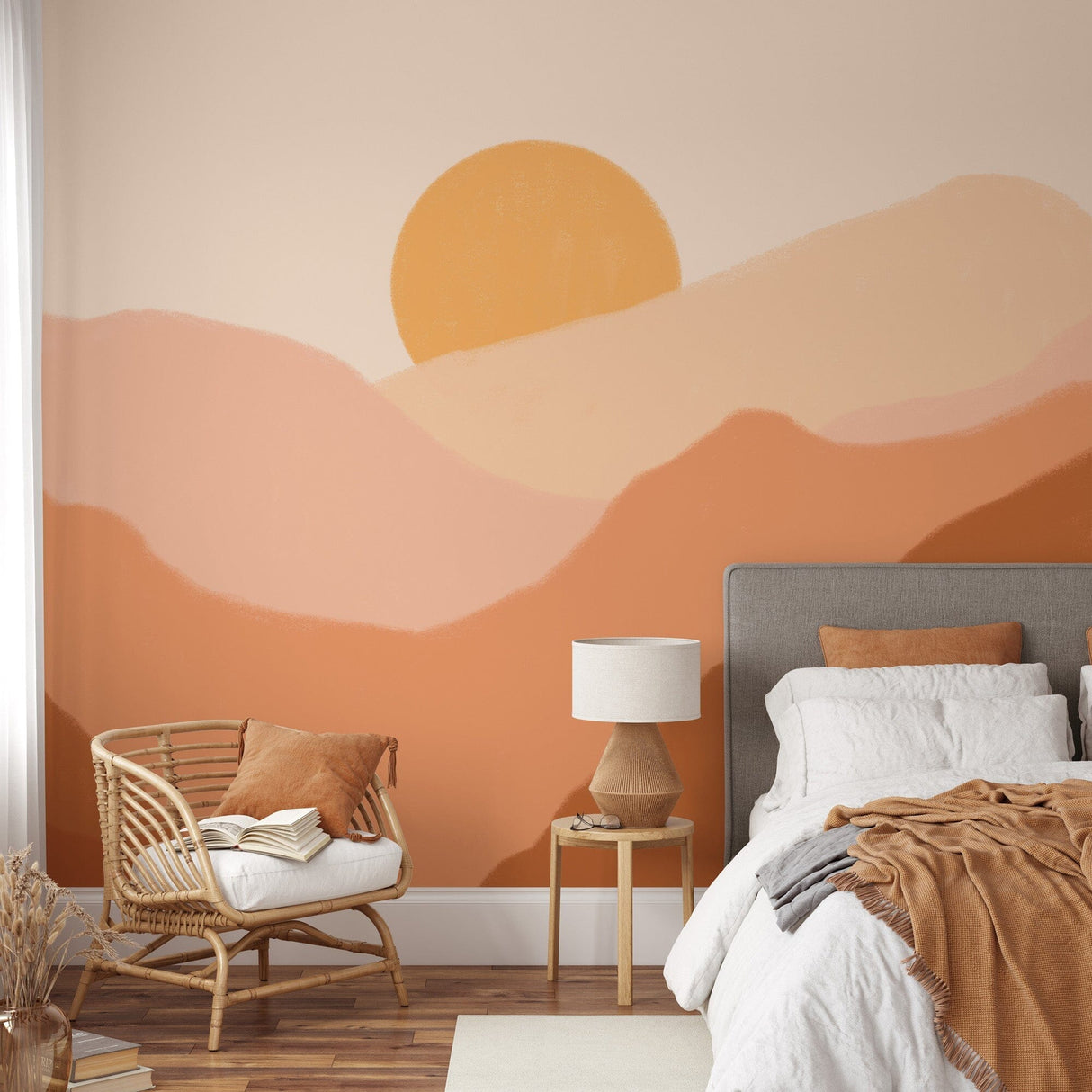 Boho Mountain Wallpaper Peel and stick Wallpaper EazzyWalls 