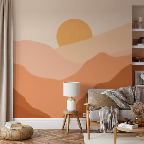 Boho Mountain Wallpaper Peel and stick Wallpaper EazzyWalls 