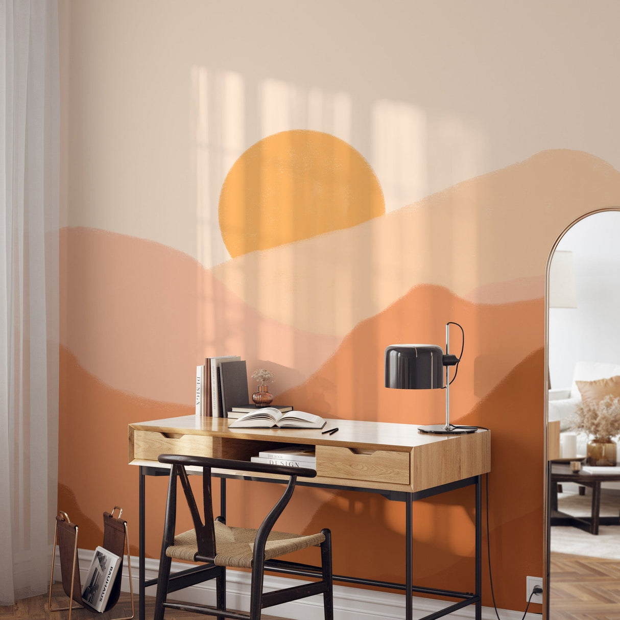 Boho Mountain Wallpaper Peel and stick Wallpaper EazzyWalls 