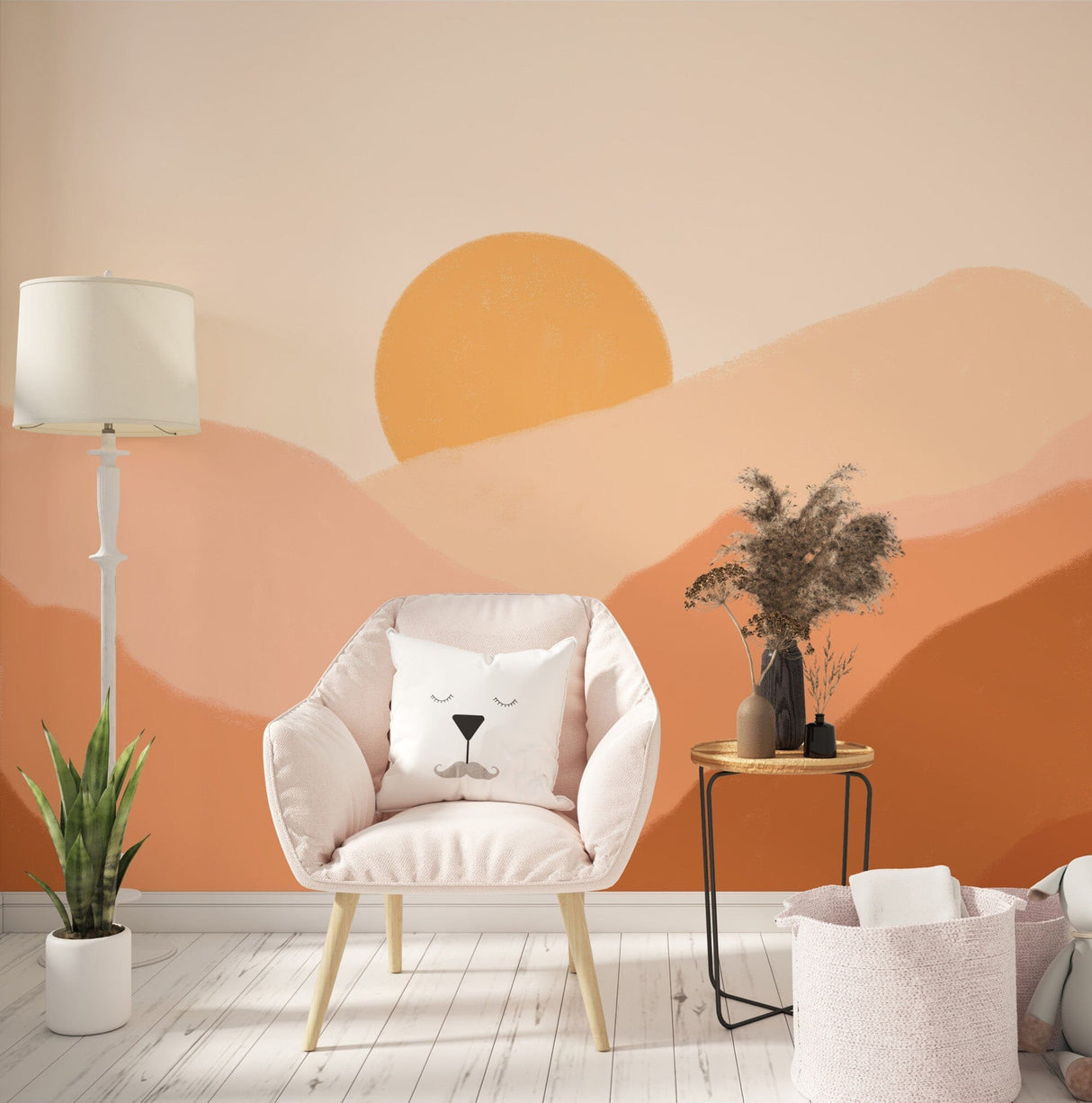Boho Mountain Wallpaper Peel and stick Wallpaper EazzyWalls 